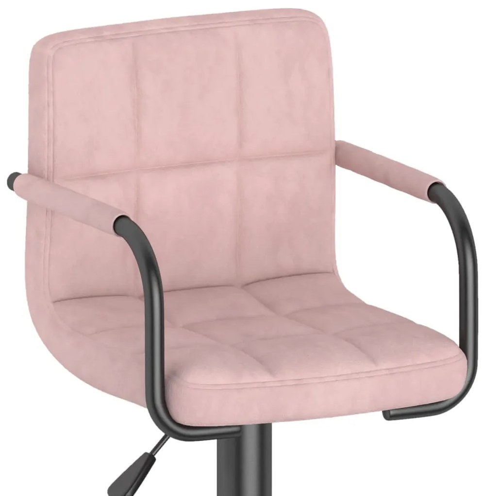 Bancos de bar 2 pcs veludo rosa