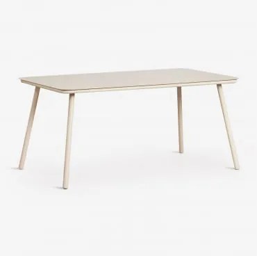 Mesa De Jantar Retangular 160x90 Cm Em Vidro Arhiza Tapioca Bege - Sklum