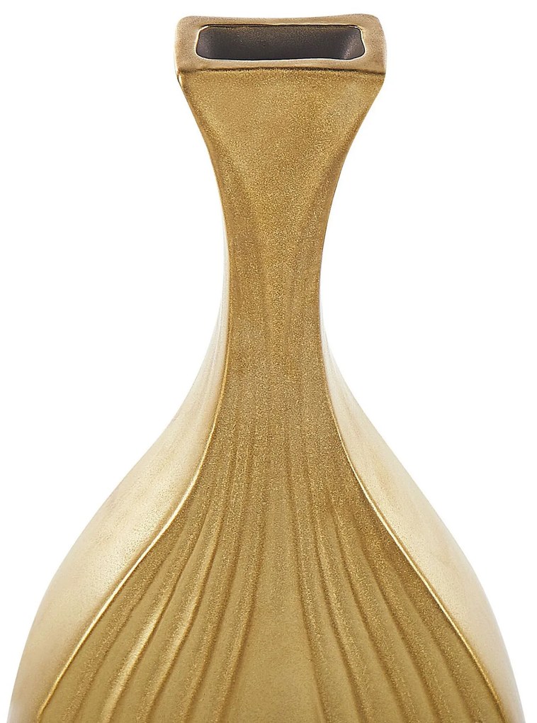 Vaso decorativo em cerâmica dourada 39 cm THAPSUS Beliani