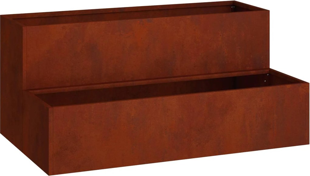 vidaXL Vaso de Jardim Ferro Enferrujado 100 x 60 x 45 cm