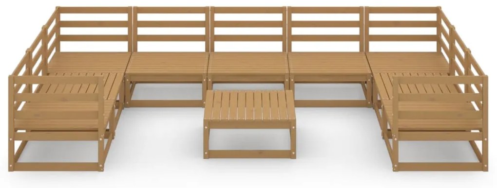 10 pcs conjunto lounge de jardim pinho maciço