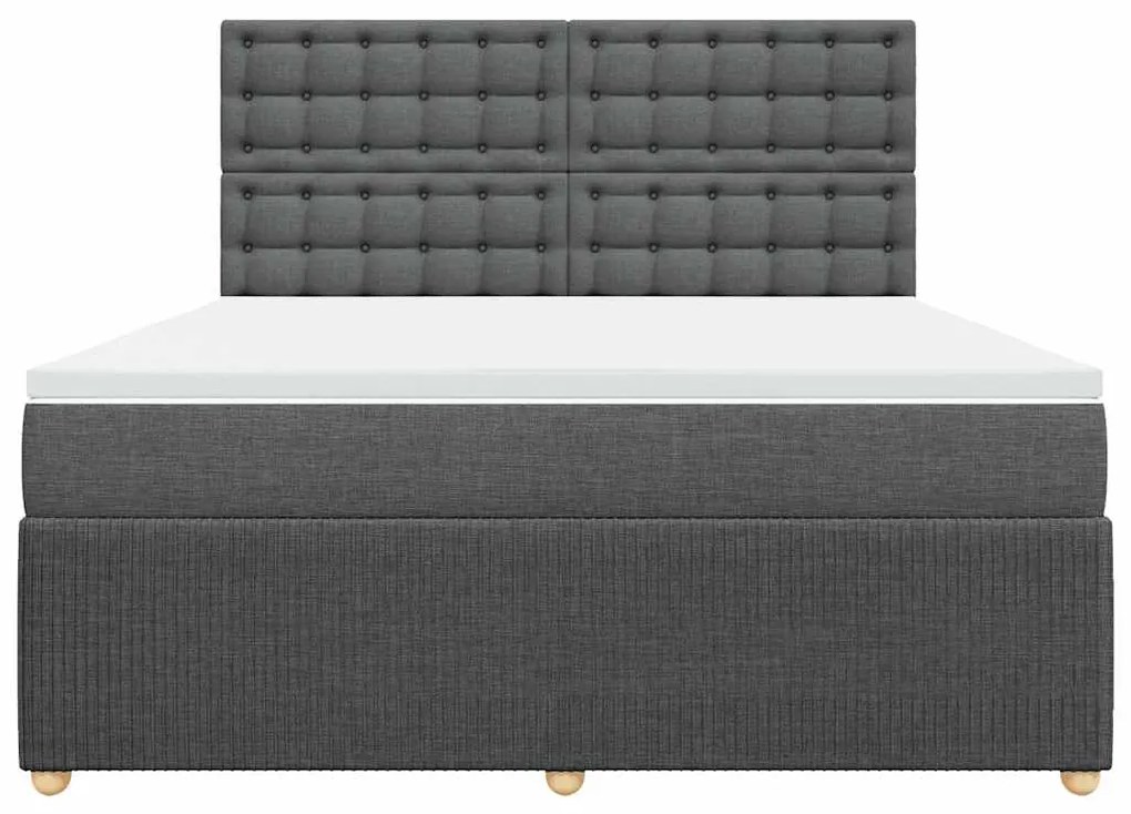 Cama com molas/colchão 180x200 cm tecido cinzento-escuro