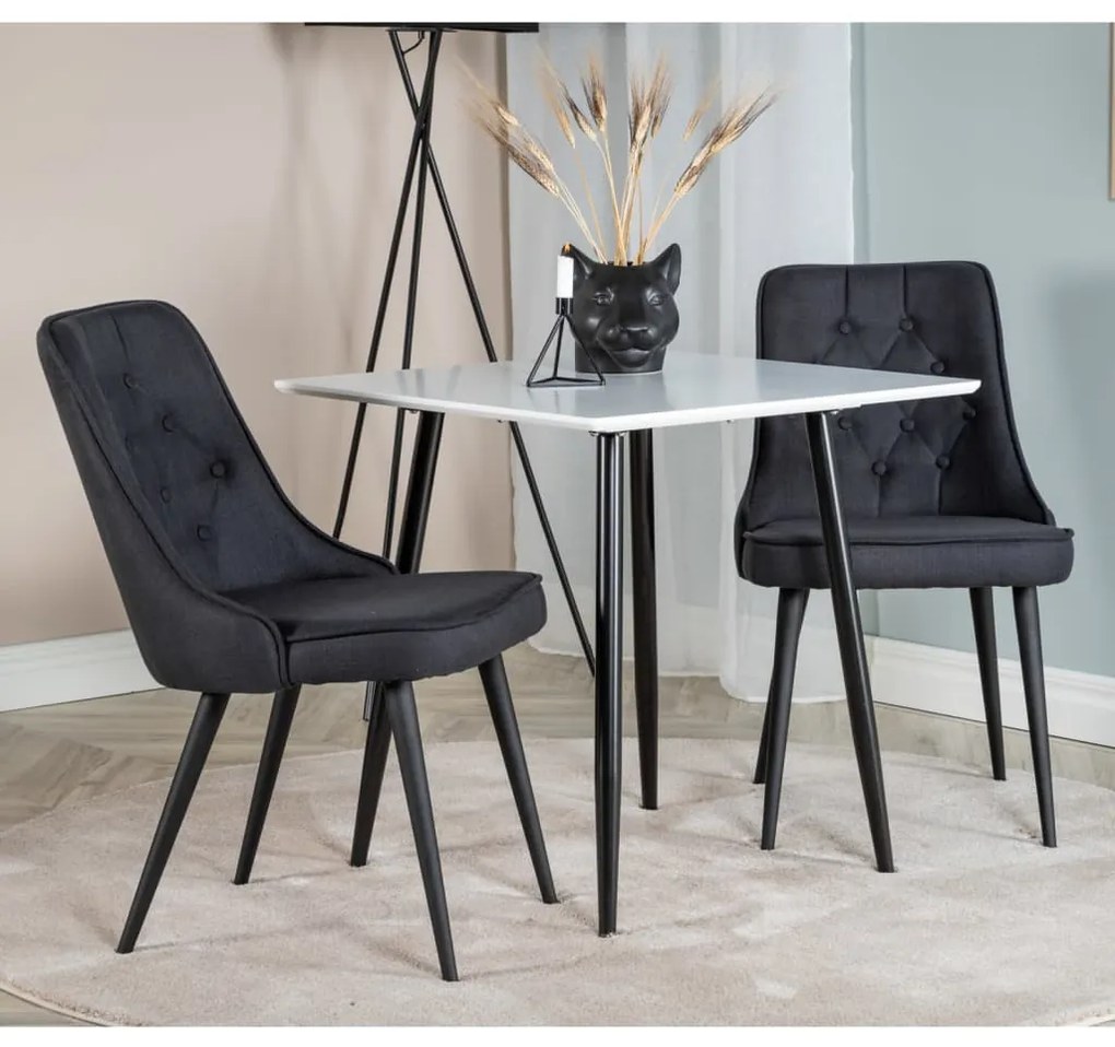 Venture Home Cadeiras de jantar Velvet Deluxe 2 pcs poliéster preto