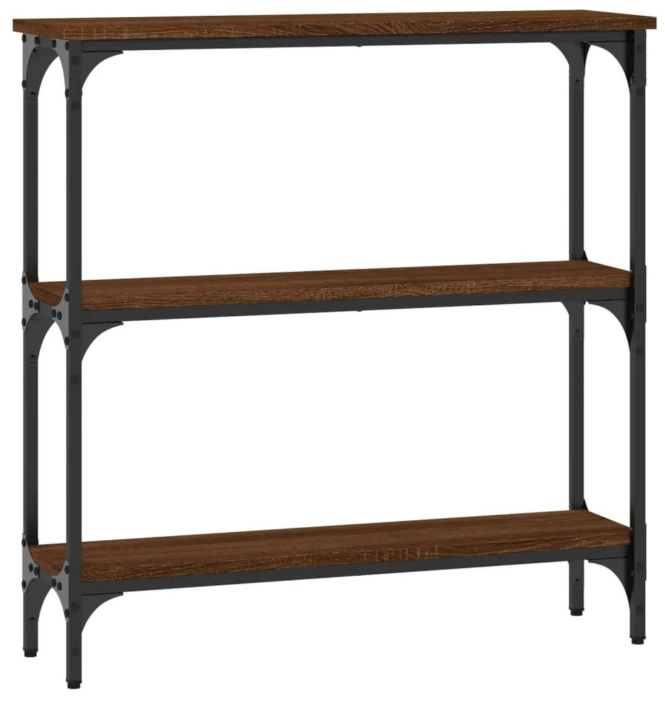 Mesa consola 75x22,5x75 cm derivados madeira carvalho castanho