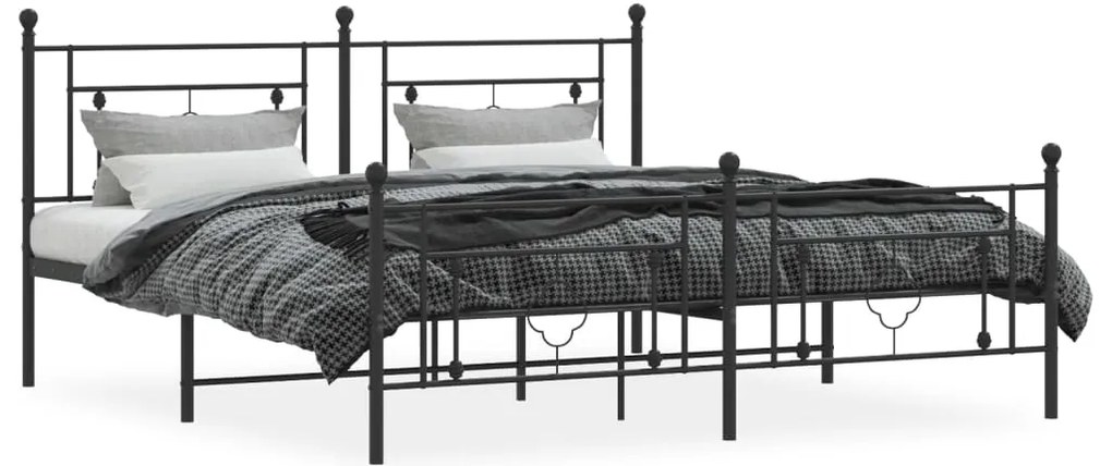 Estrutura de cama sem colchão com pés 180x200 cm preto