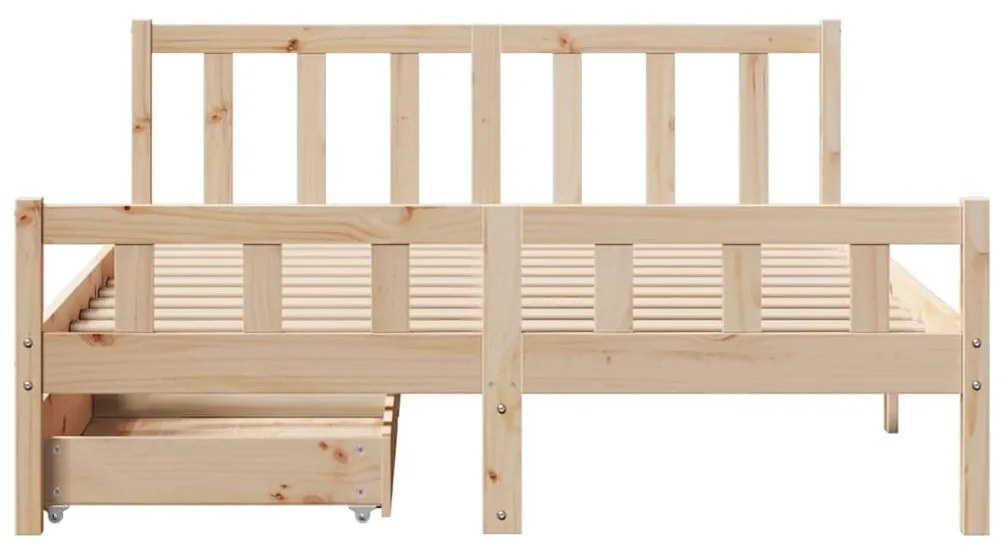 Cama sem colchão 150x200 cm madeira de pinho maciça