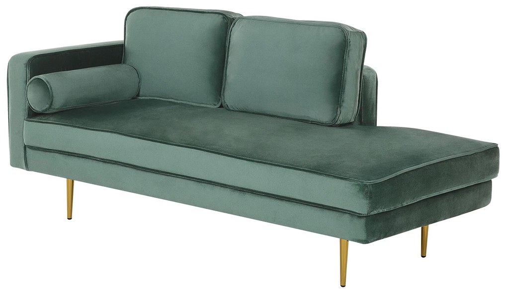 Chaise-longue à esquerda em veludo verde menta MIRAMAS Beliani