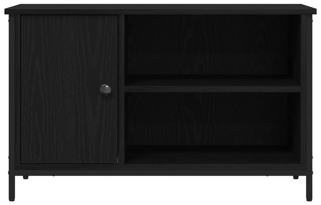 Armário para TV vidaXL Preto Carvalho 80x40x50 cm Madeira de Engenhari