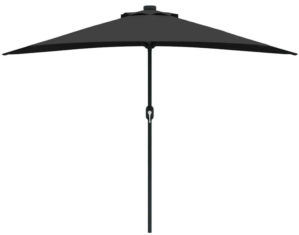 Guarda-sol de Jardim Preto 294 x 150 x 224 cm tecido