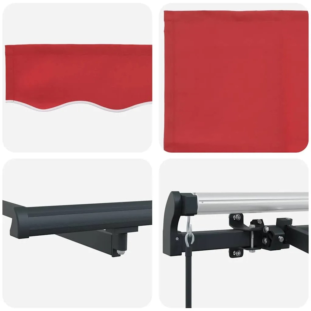 Toldo Retrátil Manual Vermelho e Antracite