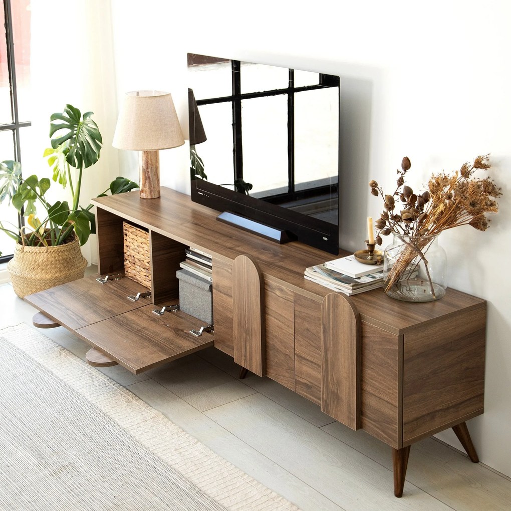 Móvel TV New Line – Nogueira – 180 cm x 50 cm x 35 cm