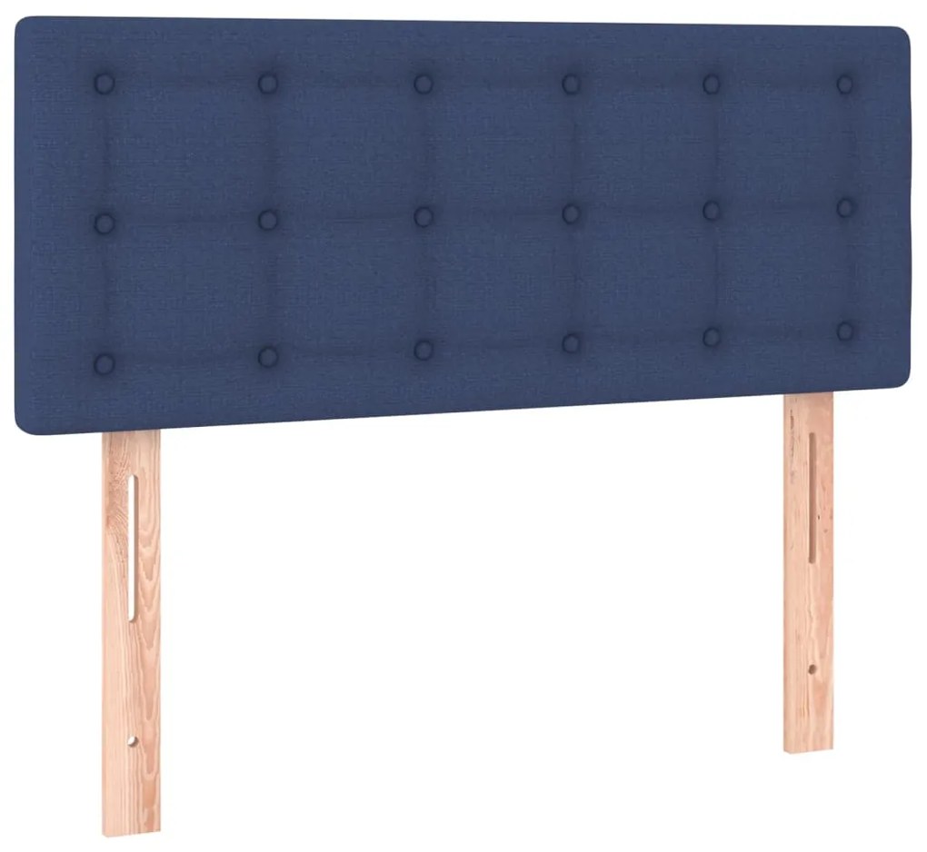 Cama box spring c/ colchão e LED 120x200 cm tecido azul