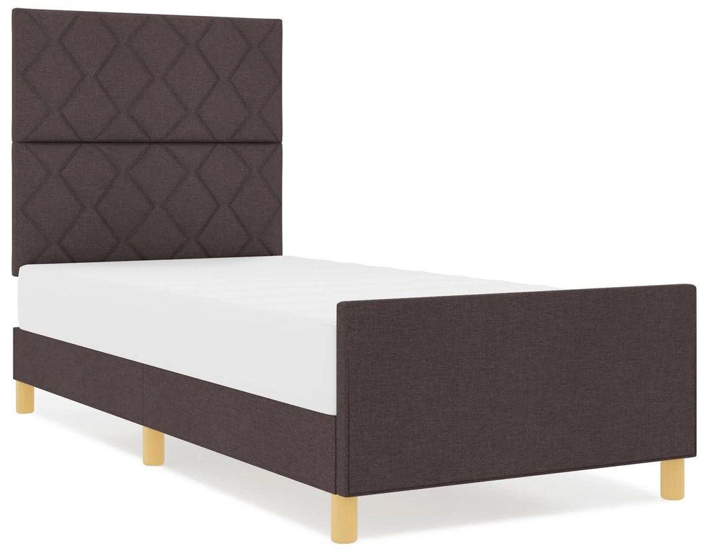 Cama vidaXL Castanho Escuro 90x200 cm em Tecido