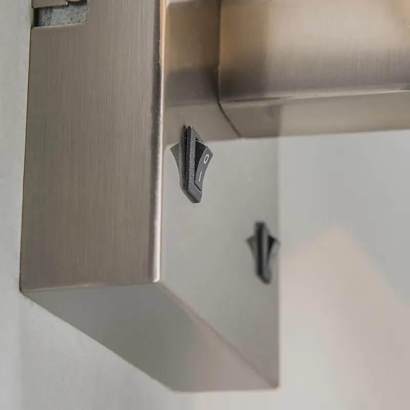 LED Conjunto de 2 Apliques de Parede em Aço com Abajur Moderno
