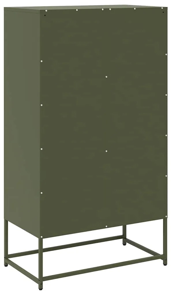 Aparador alto 68x39x123 cm aço verde azeitona