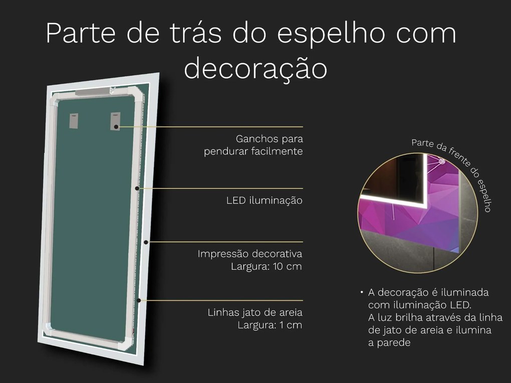 Espelho LED com decoração D10