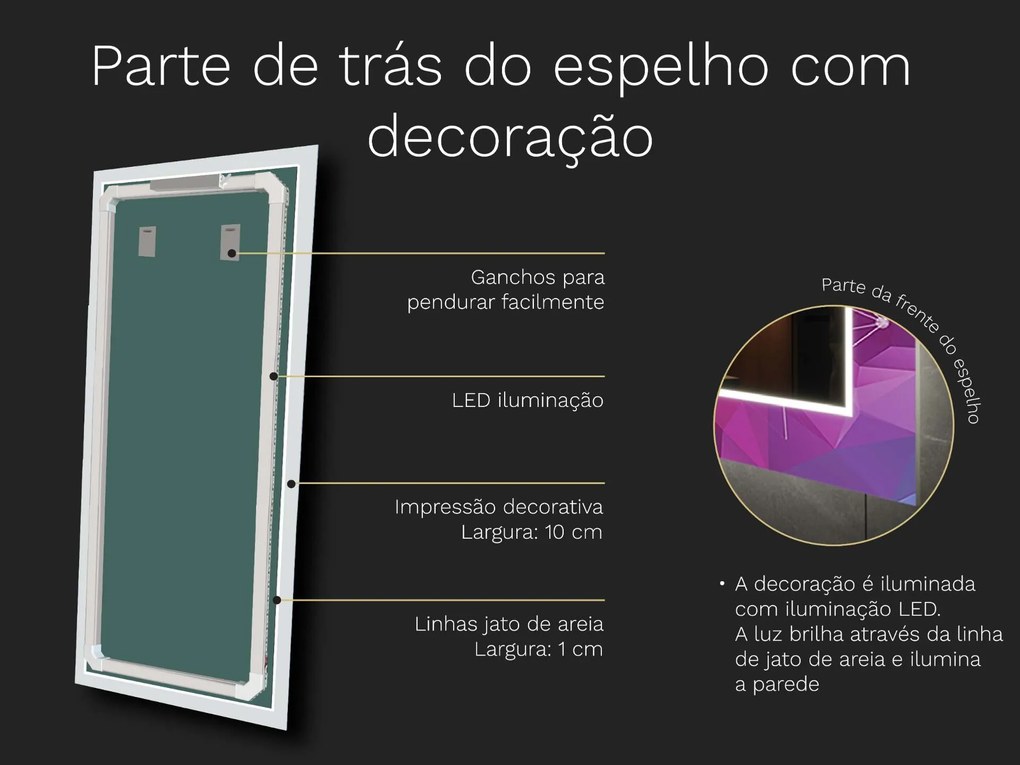 Espelho LED com decoração D22