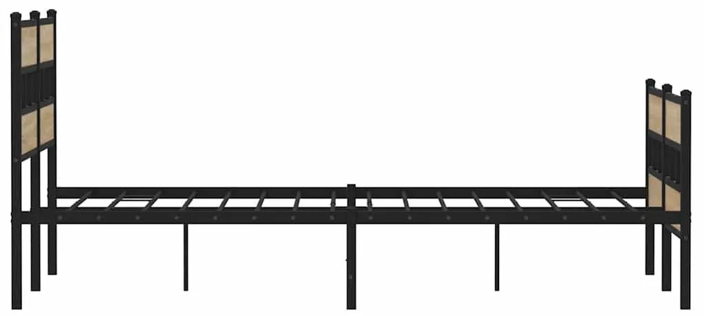 Estrutura de cama sem colchão 135x190 cm metal carvalho sonoma