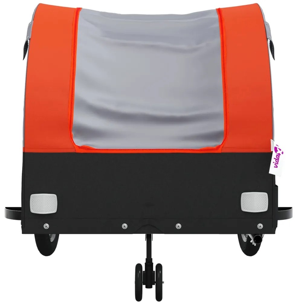 Reboque para bicicleta 45 kg ferro preto e laranja