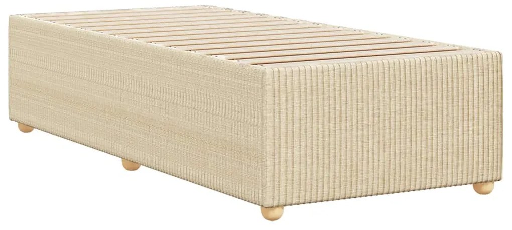 Estrutura de cama sem colchão 90x200 cm tecido creme