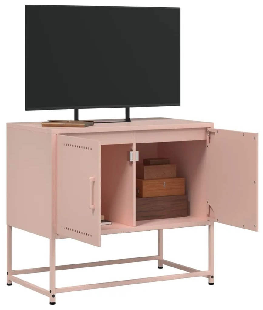 Móvel de TV 68,5x39x60,5 cm aço rosa