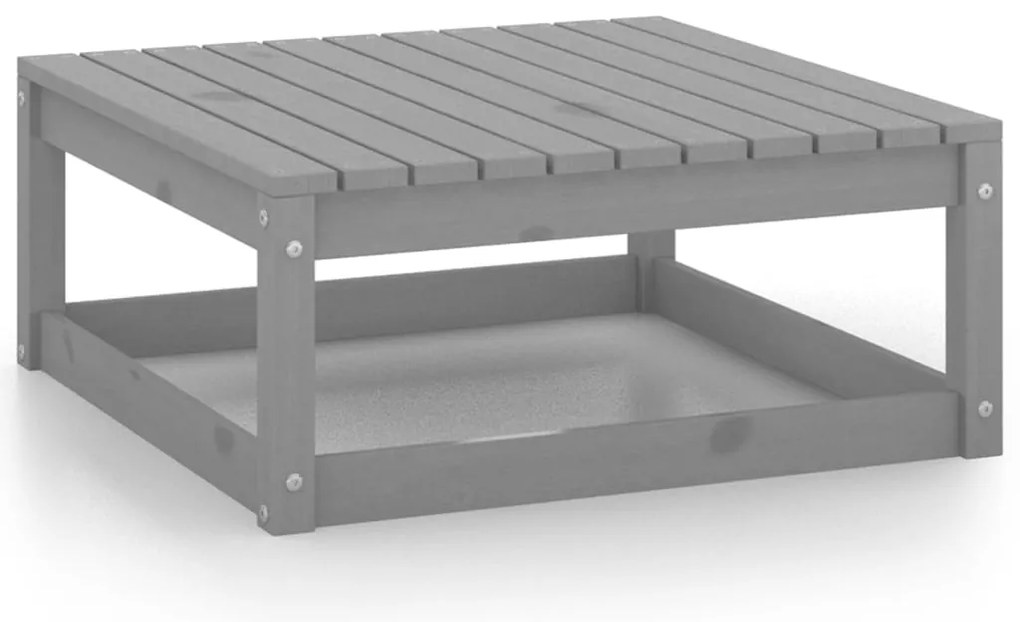 8 pcs conjunto lounge de jardim pinho maciço cinzento