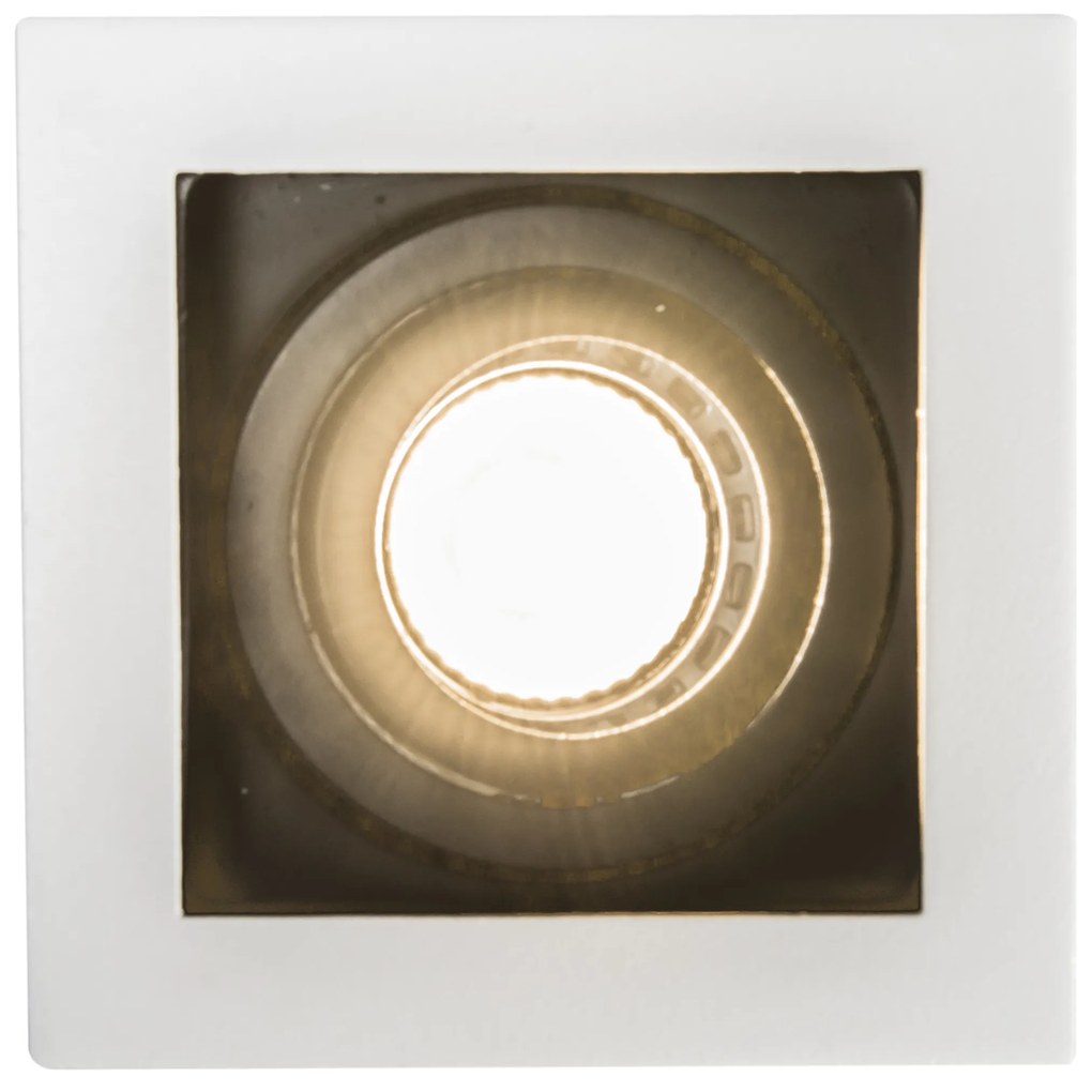 Conjunto de 6 focos embutidos modernos brancos com preto ajustáveis - Carree