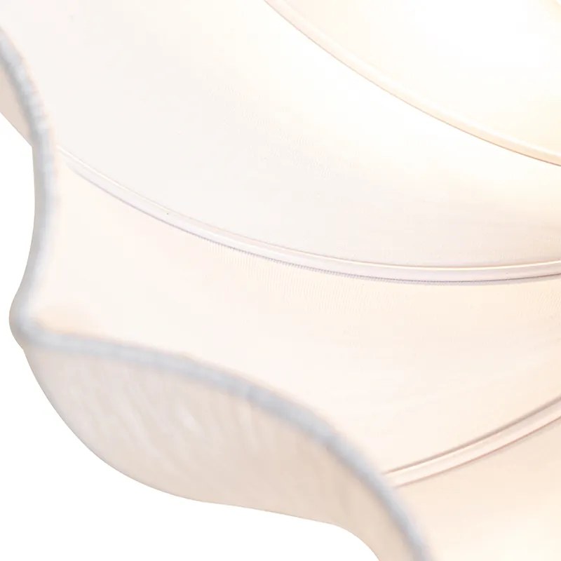 Candeeiro de teto design cinzento seda 52cm 3-luzes - Plu Design
