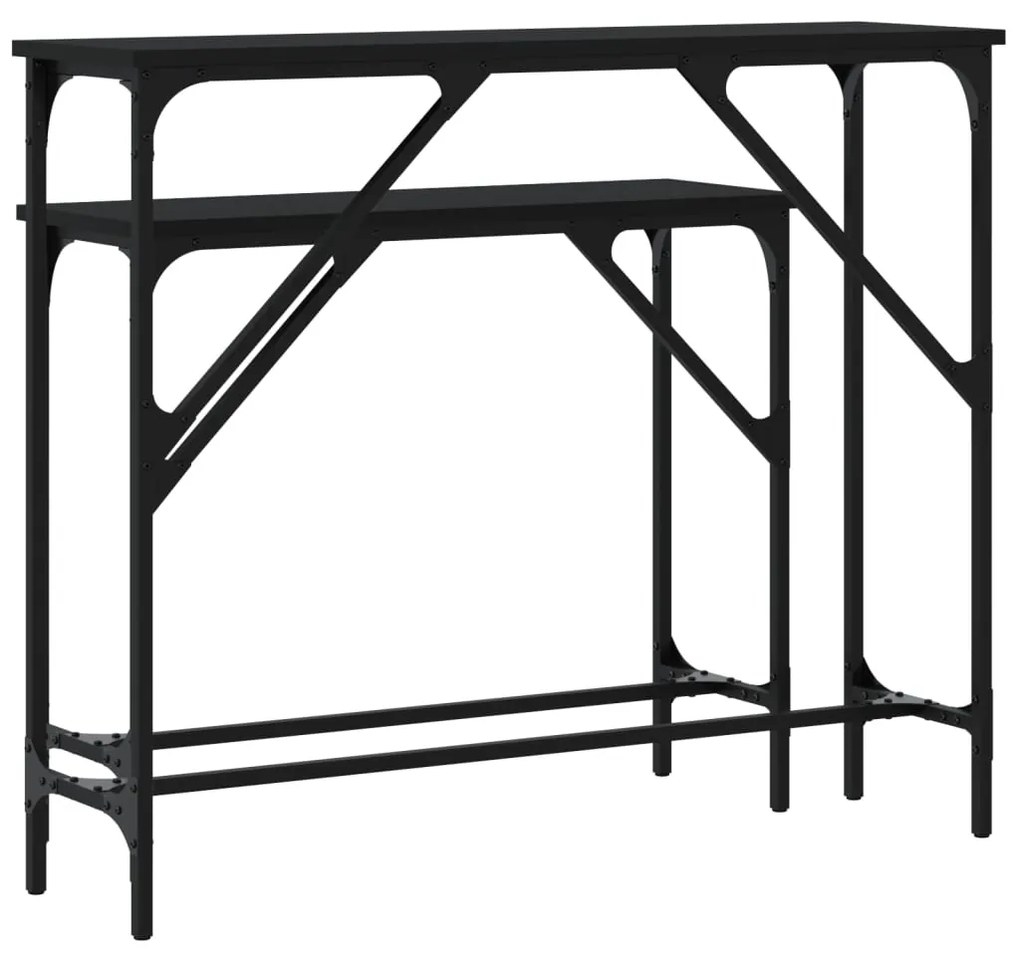 Mesas consola 2 pcs derivados de madeira preto