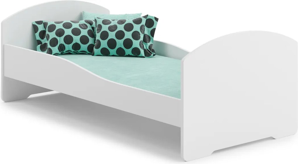 Cama infantil branca Luk 160x80 - colchão e estrado incluído