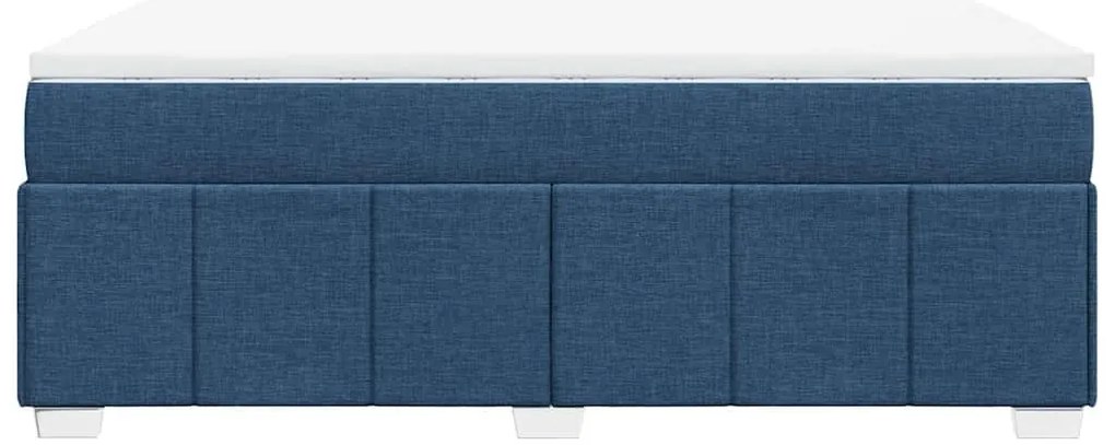 Cama com molas/colchão 140x190 cm tecido azul
