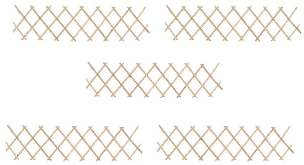 vidaXL Cercas em treliça 5 pcs 180x30 cm madeira de abeto