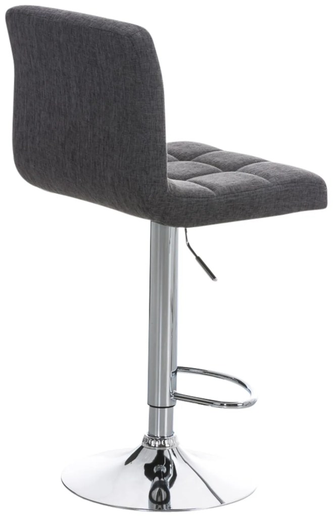 Conjunto de 2 bancos de bar Peru em tecido e com estrutura cromada 46 x 94-114 x 47 cm Cinzento