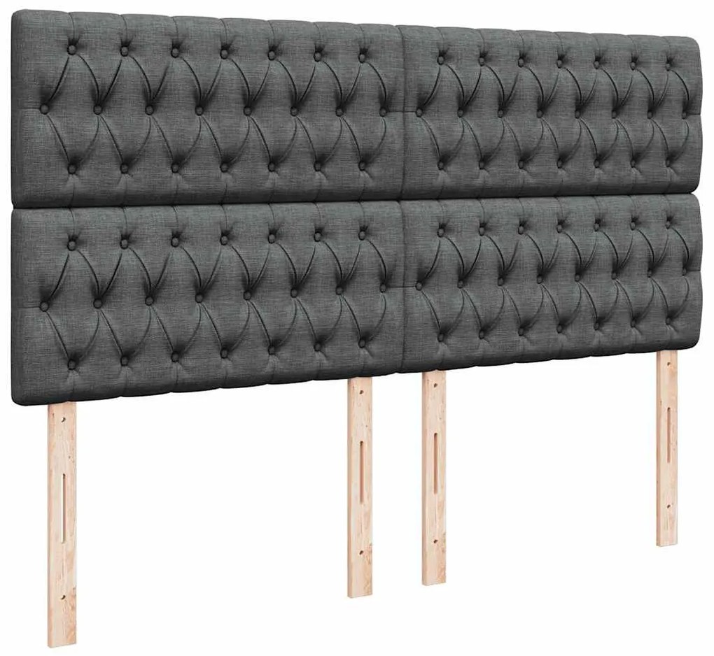 Cama com molas/colchão 200x200 cm tecido cinzento-escuro