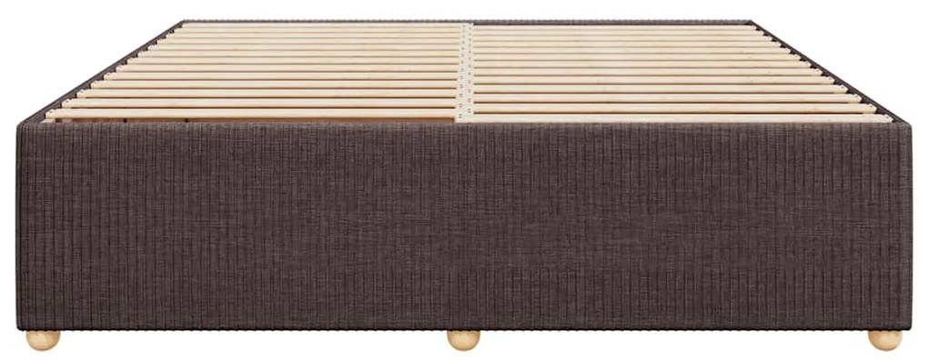 Estrutura de cama sem colchão 180x200 cm tecido castanho-escuro