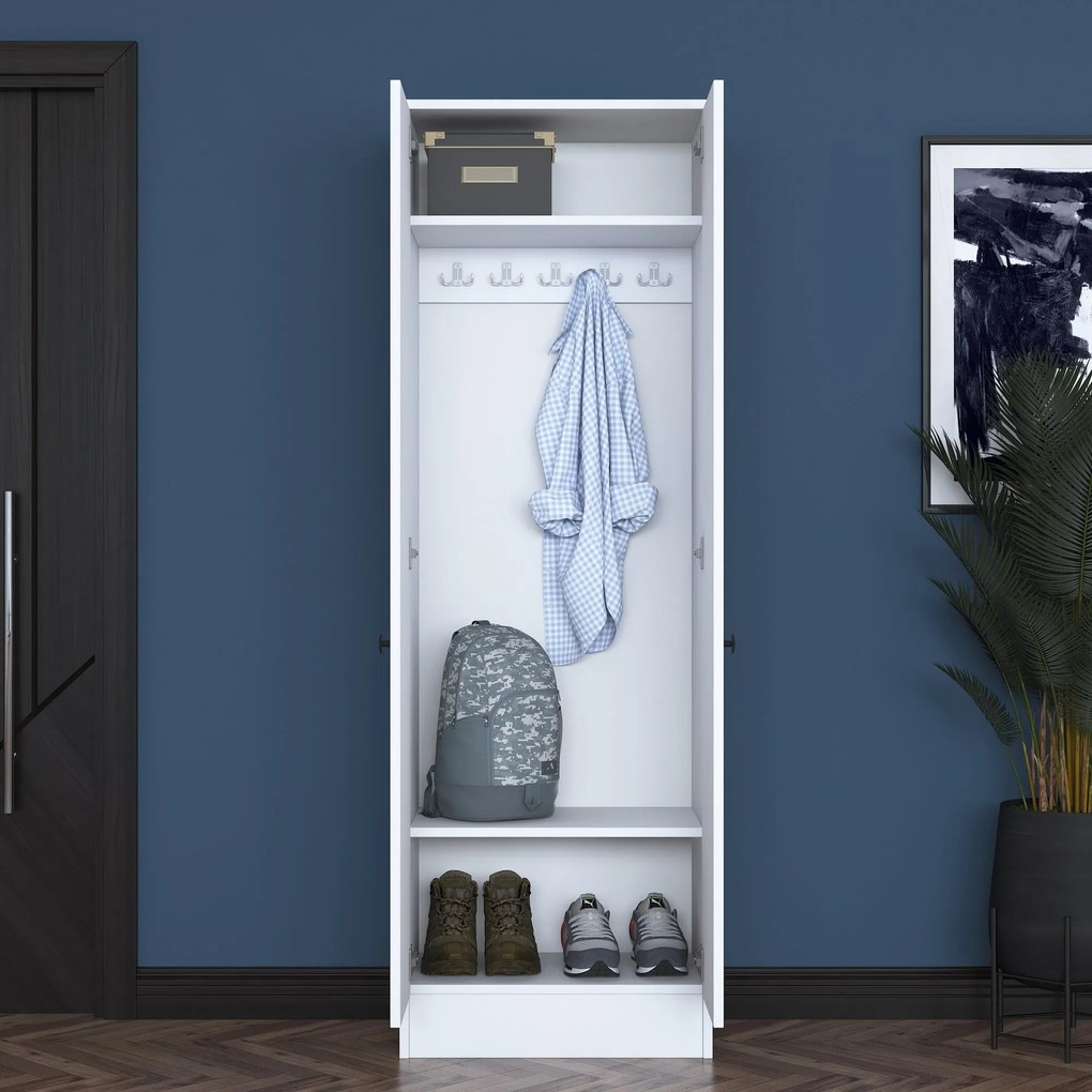 Hall Stand P6 – Branco – 59,8 cm x 182,8 cm x 37,5 cm