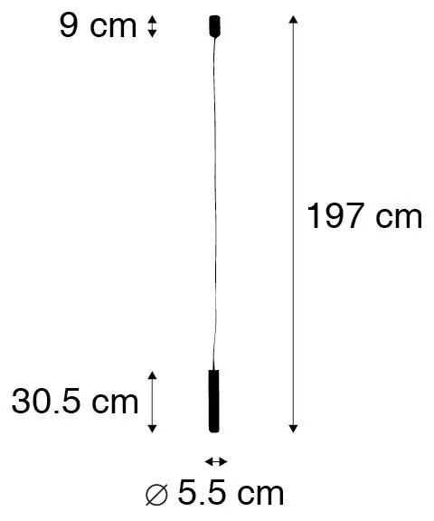 LED Candeeiro suspenso de design inteligente preto Incl. Fonte de luz WiFi GU10 - Tuba Small Design,Industrial,Moderno