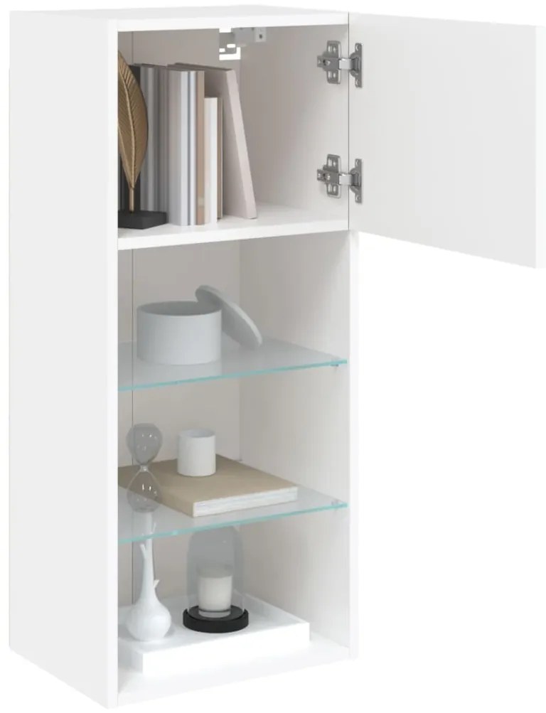 Móvel de TV com luzes LED 40,5x30x90 cm branco