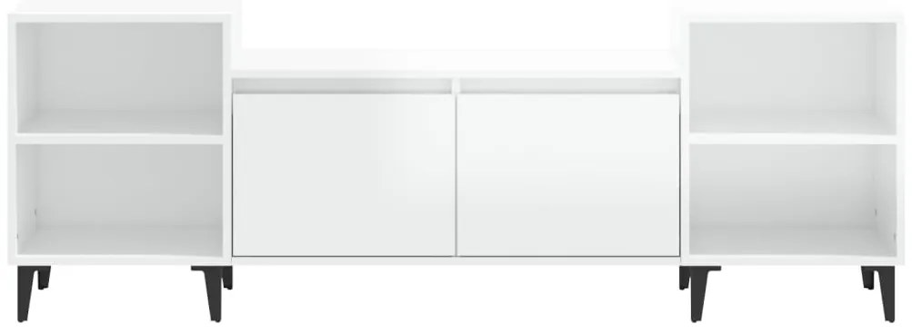 Móvel de TV 160x35x55 cm derivados de madeira branco brilhante