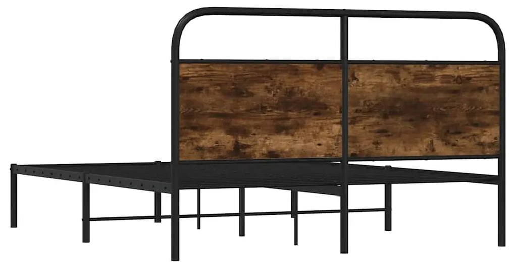 Estrutura de cama 135x190 cm derivados madeira carvalho fumado
