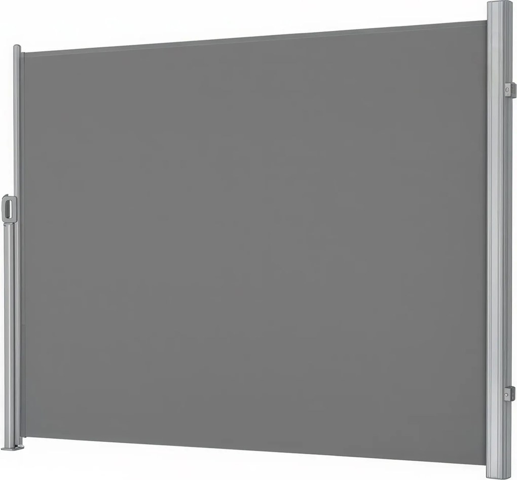 Toldo lateral 200 x 350 cm (A x C) com caixa em liga de alumínio, extensível, opaco cinzento