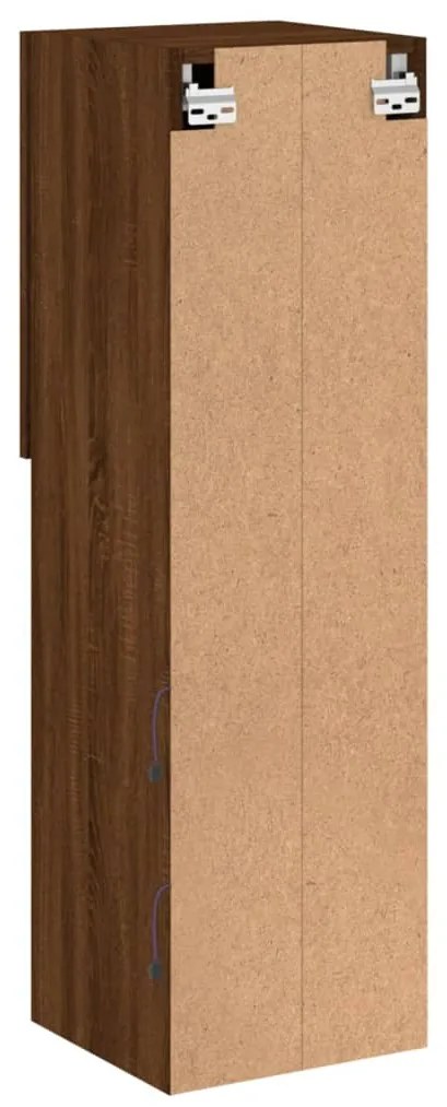 Móvel de TV com luzes LED 30,5x30x102 cm carvalho castanho