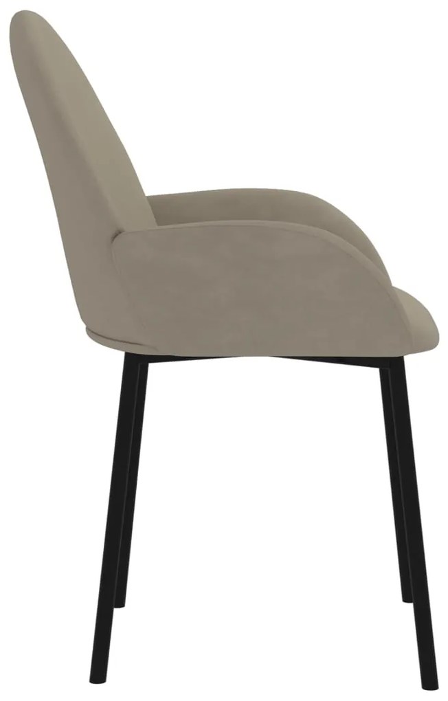 Cadeiras de jantar 2 pcs veludo cinzento-claro
