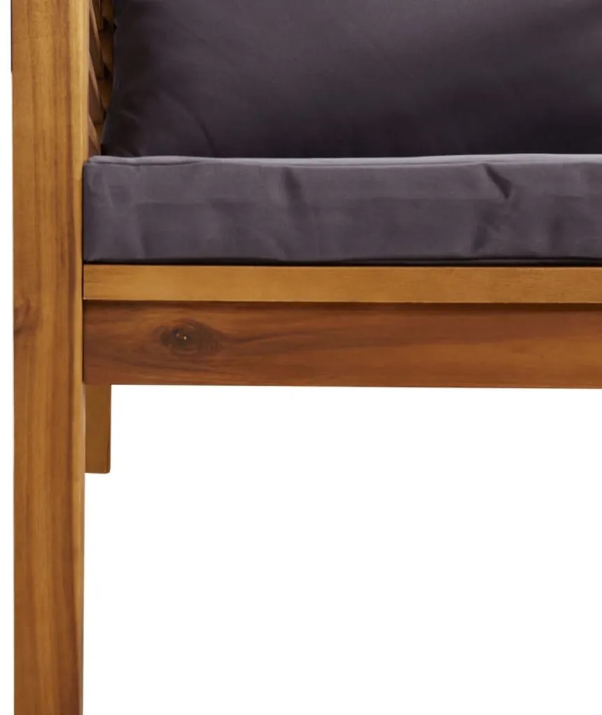 6 pcs conjunto lounge de jardim c/ almofadões acácia maciça