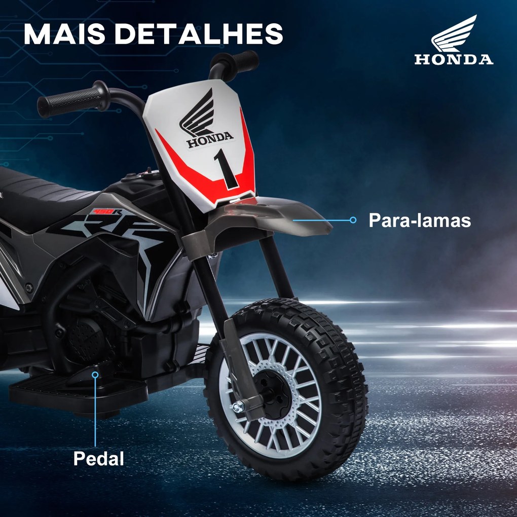 HOMCOM Mota Elétrica com Licença Honda CRF450RL para Crianças acima de