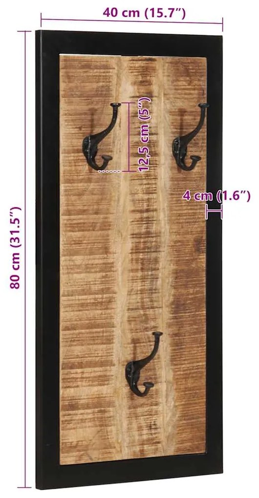 Bengaleiro 40x2x80 cm madeira mangueira maciça áspera