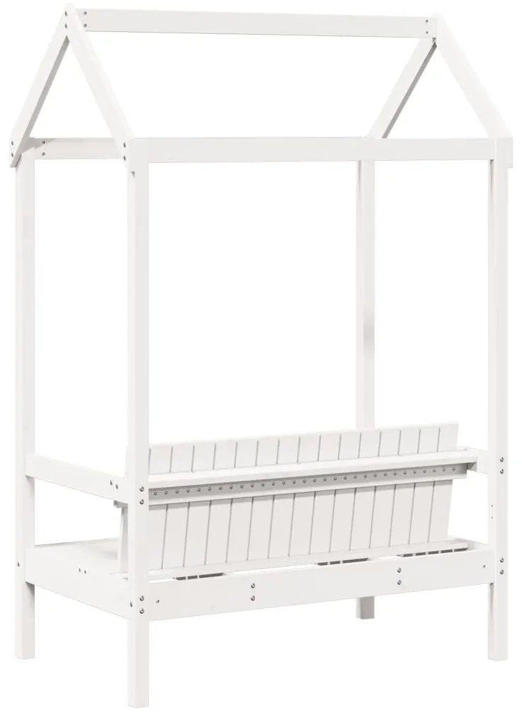 Banco com telhado 117,5x70x176,5 cm pinho maciço branco