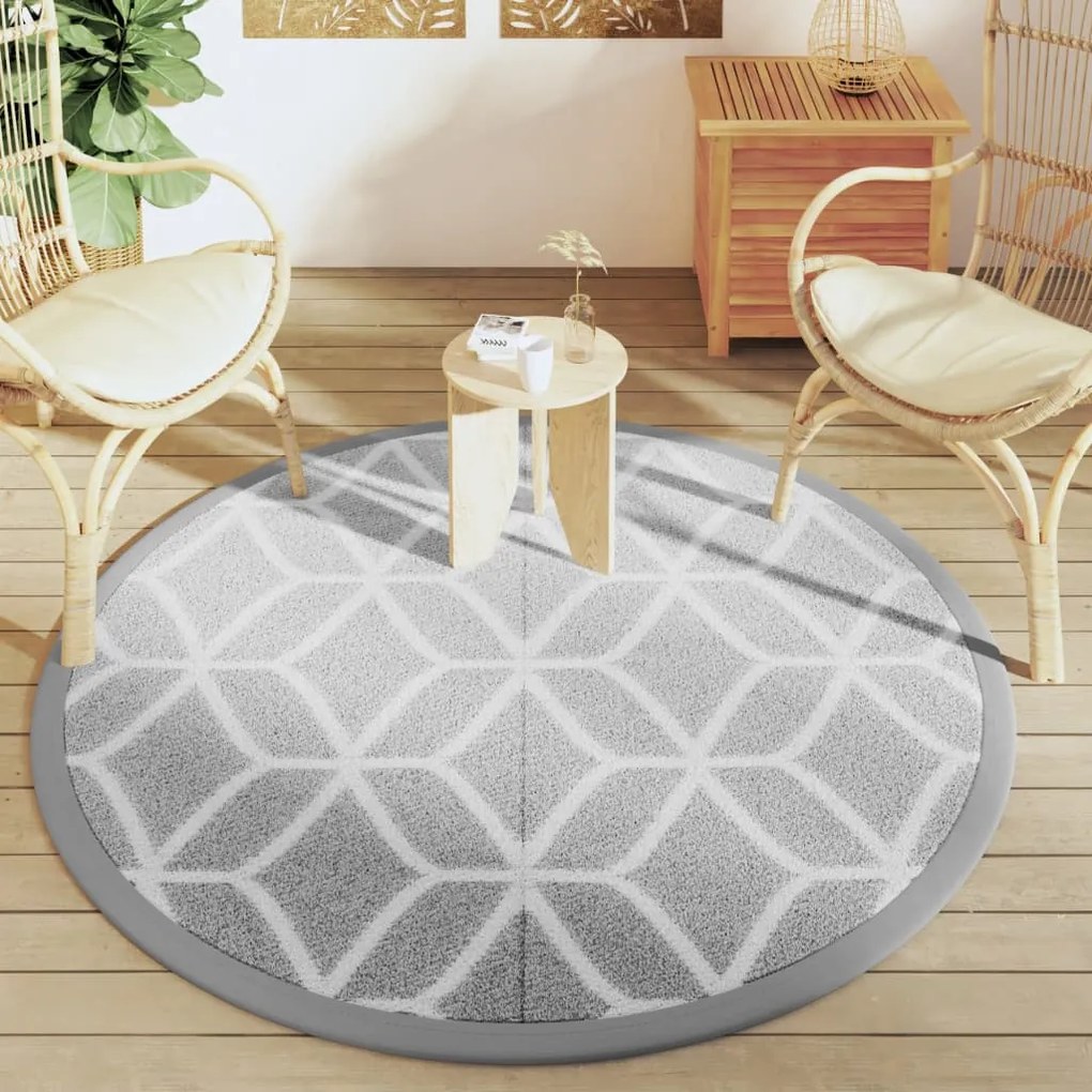 Tapete de exterior Ø160 cm ARAKIL PP cinzento