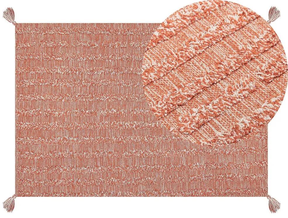 Tapete de algodão laranja 140 x 200 cm MUGLA Beliani