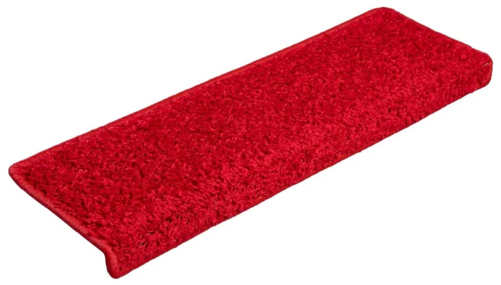 Tapetes de escadas 10 pcs 65x21x4 cm vermelho